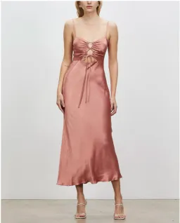 Shona Joy Eloise Lace Up Midi Dress Pink Size AU 14 for rent on The Volte - image 1