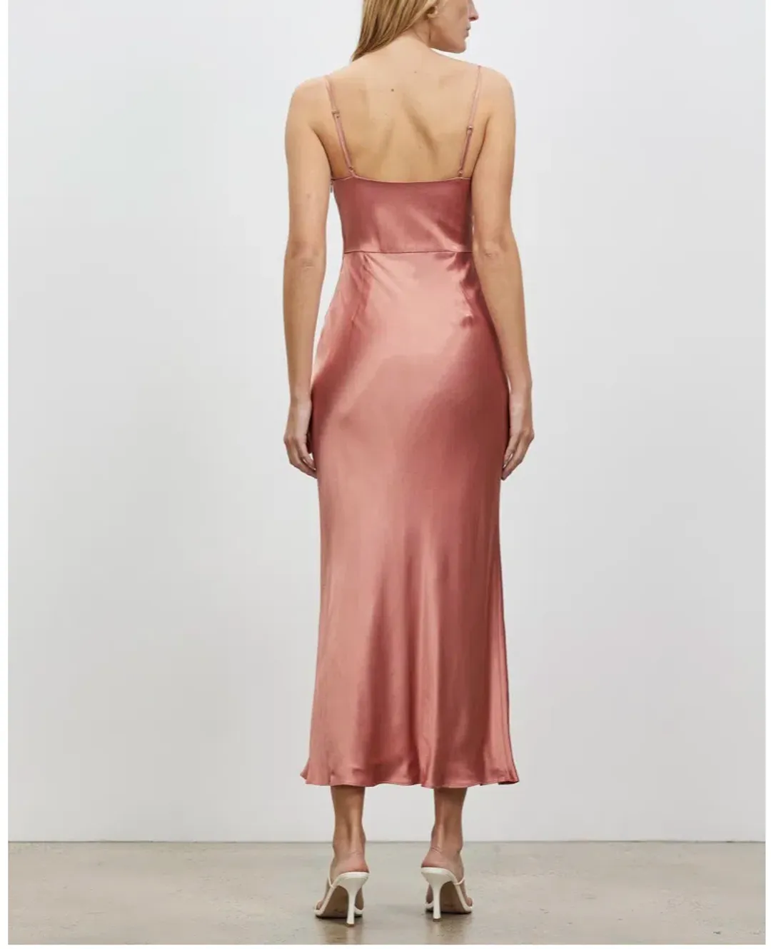 Shona Joy Eloise Lace Up Midi Dress Pink Size AU 14 for rent on The Volte - main image