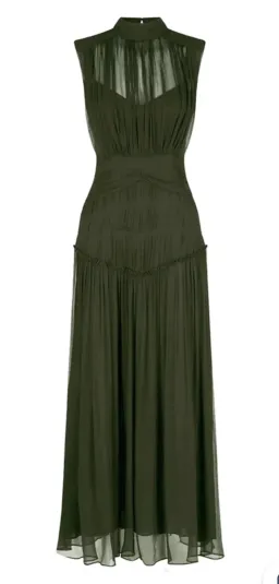 Shona Joy Clemence High Neck Midi Dress Olive Size 10 / M for rent on The Volte - image 4
