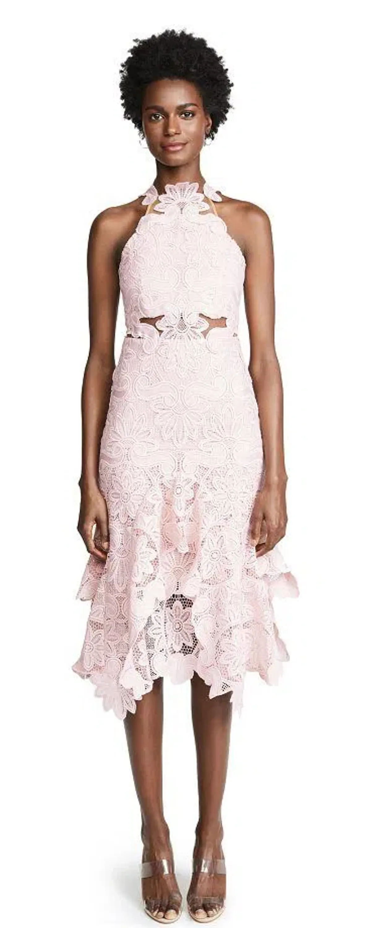 Thurley Waterlily Midi Dress Nude Size 10 - Image 1