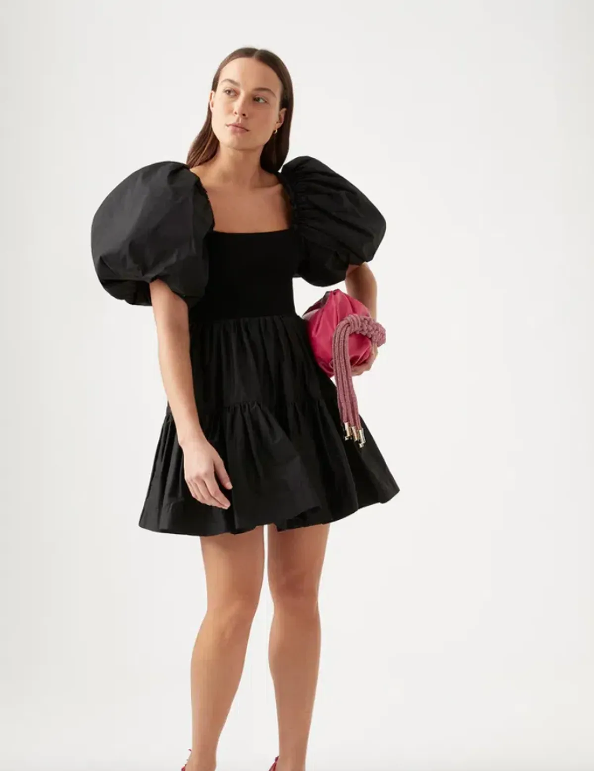 Aje Casa Puff Sleeve Mini Dress Black Size 12 / L - Image 3
