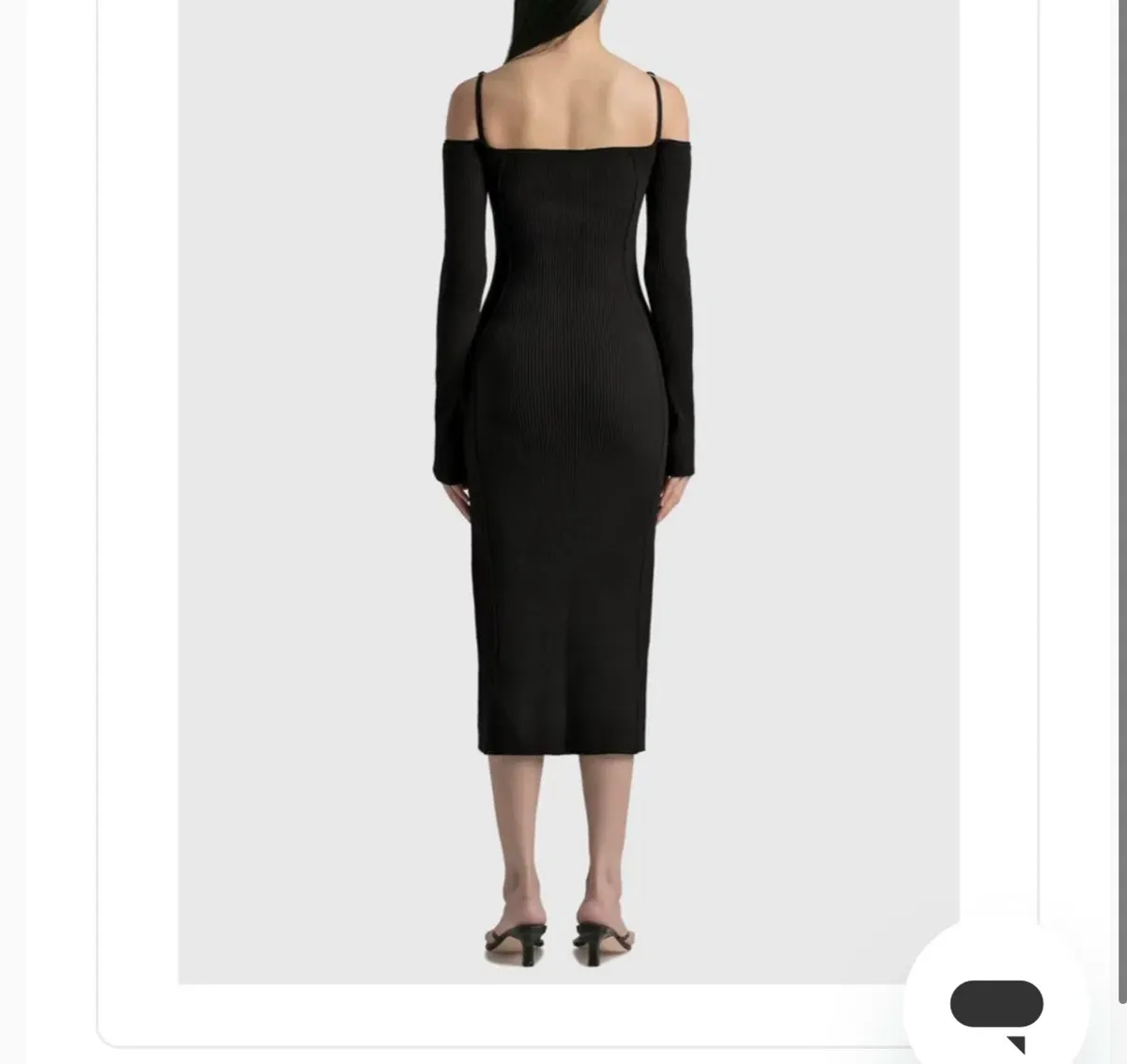 Jacquemus Sierra Off-the-shoulder Embellished Ribbed-knit Midi Dress Black Size AU 10 - Image 2