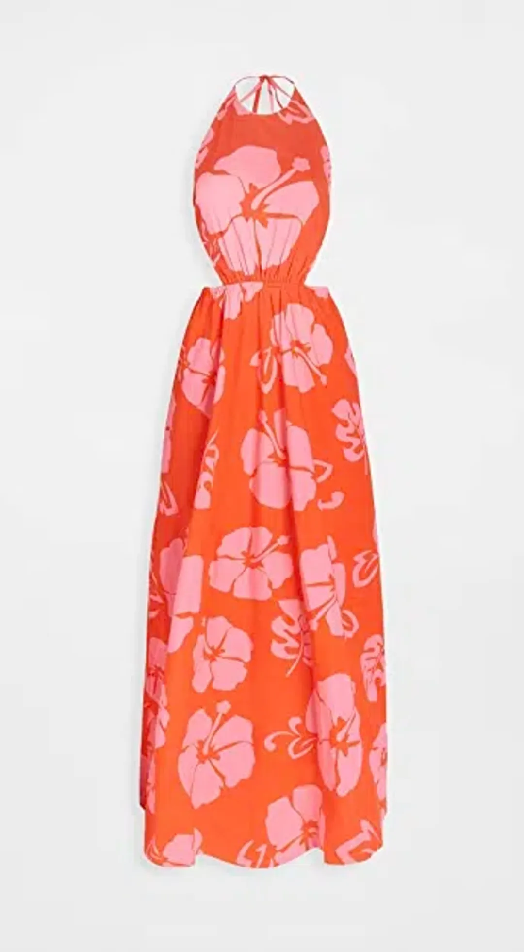 Staud Apfel Hibiscus Maxi Dress Pink Size M / AU 10 for rent on The Volte - main image