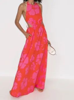 Staud Apfel Hibiscus Maxi Dress Pink Size M / AU 10 for rent on The Volte - image 3