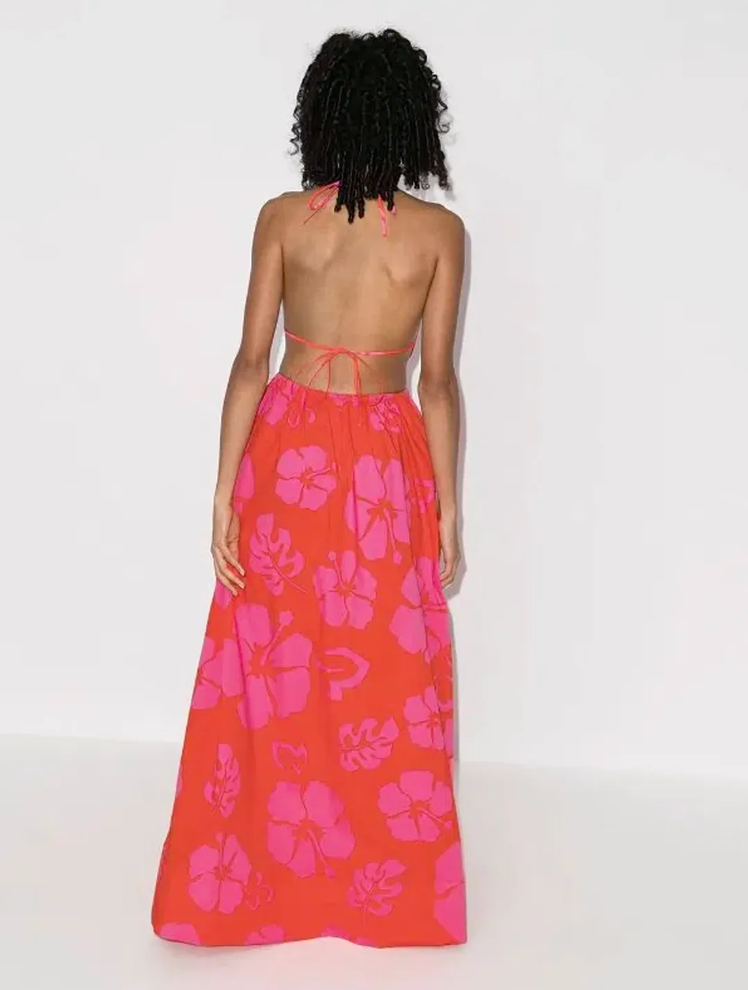 Staud Apfel Hibiscus Maxi Dress Pink Size M / AU 10 for rent on The Volte - main image