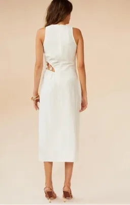 Suboo Astrid Resin Waist Detail Midi Dress in Ivory for rent on The Volte - image 5
