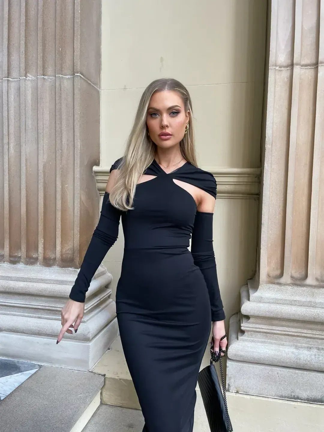 Bianca & Bridgett Simi Dress Black Size AU 8 for rent on The Volte - main image