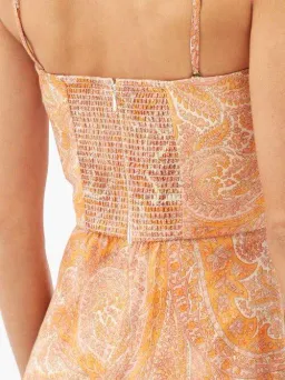 Zimmermann Brighton Tie Waist Midi Dress Tangerine Paisley Size 0 / AU 8 for rent on The Volte - image 4