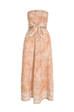 Zimmermann Brighton Tie Waist Midi Dress Tangerine Paisley Size 0 / AU 8 for rent on The Volte - image 5