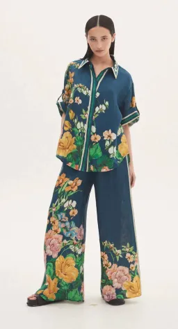 Alemais Lyla Shirt And Pants Set Navy Size AU 14 for rent on The Volte - image 2