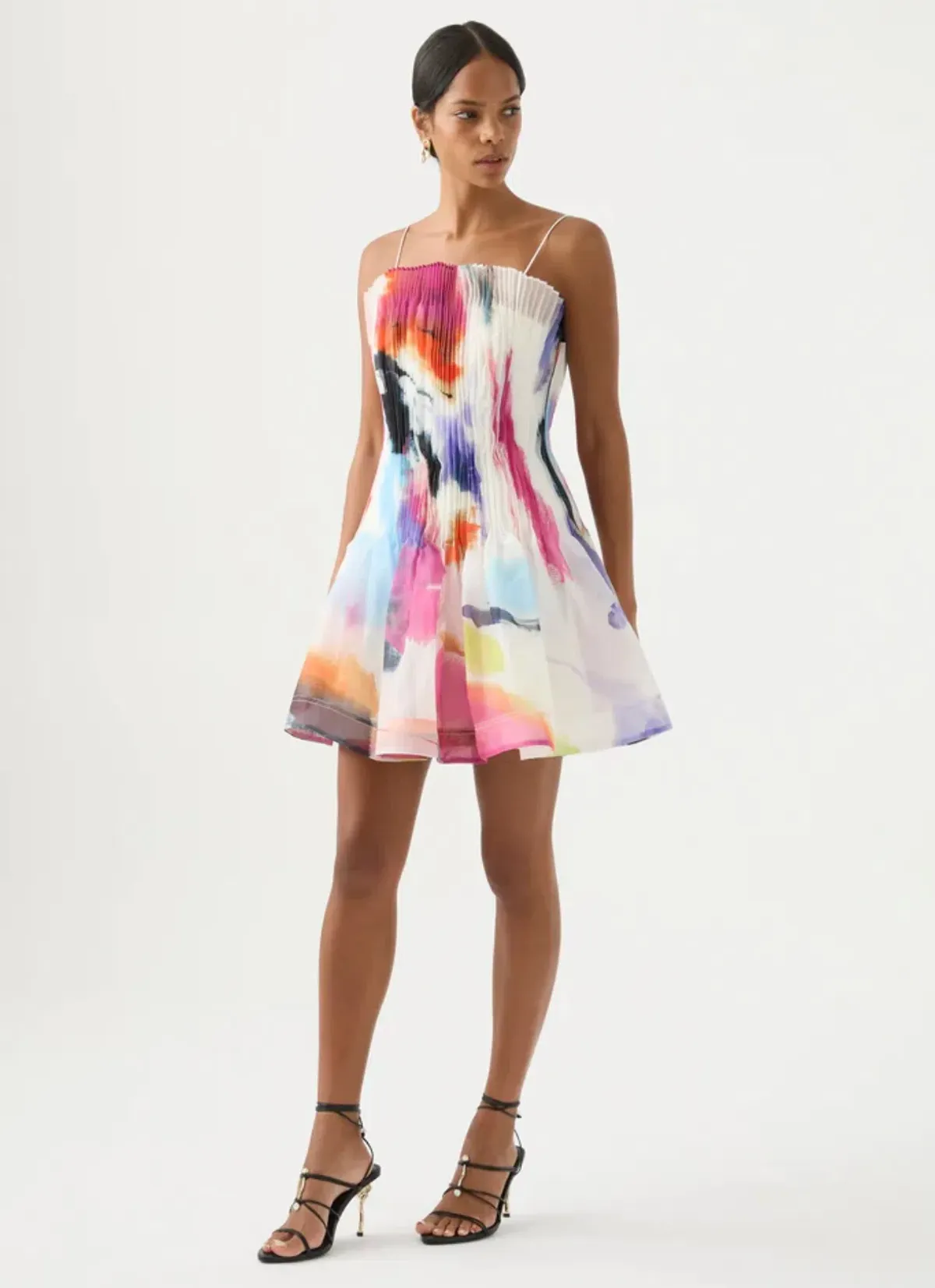 Aje Celestial Pleated Mini Dress Multi-colored Size AU 6 - Image 1