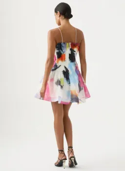 Aje Celestial Pleated Mini Dress Multi-colored Size AU 6 for rent on The Volte - image 2