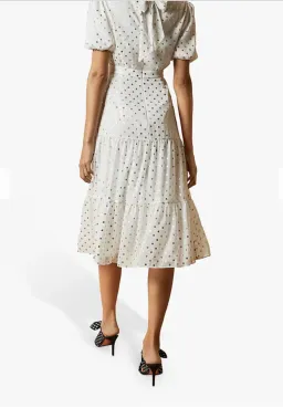 Ted Baker Mariani Spot MIDI Dress Ivory In Size 2/AU 10 for rent on The Volte - image 2