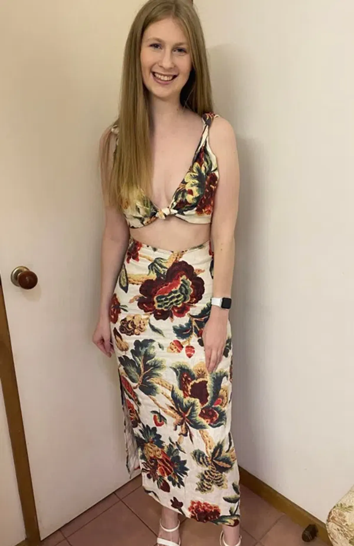 Sir Ambroise Top & Skirt Floral Size 8 - Image 1