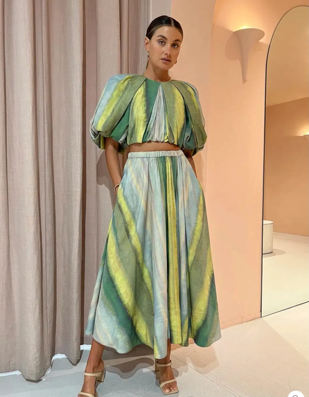 Acler Cumberland Top And Skirt Set Print Size 6 for rent on The Volte - main image