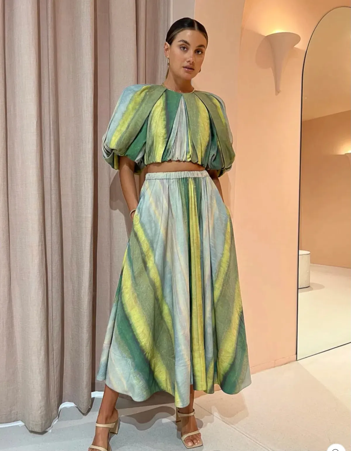 Acler Cumberland Top And Skirt Set Print Size 6 for rent on The Volte - main image