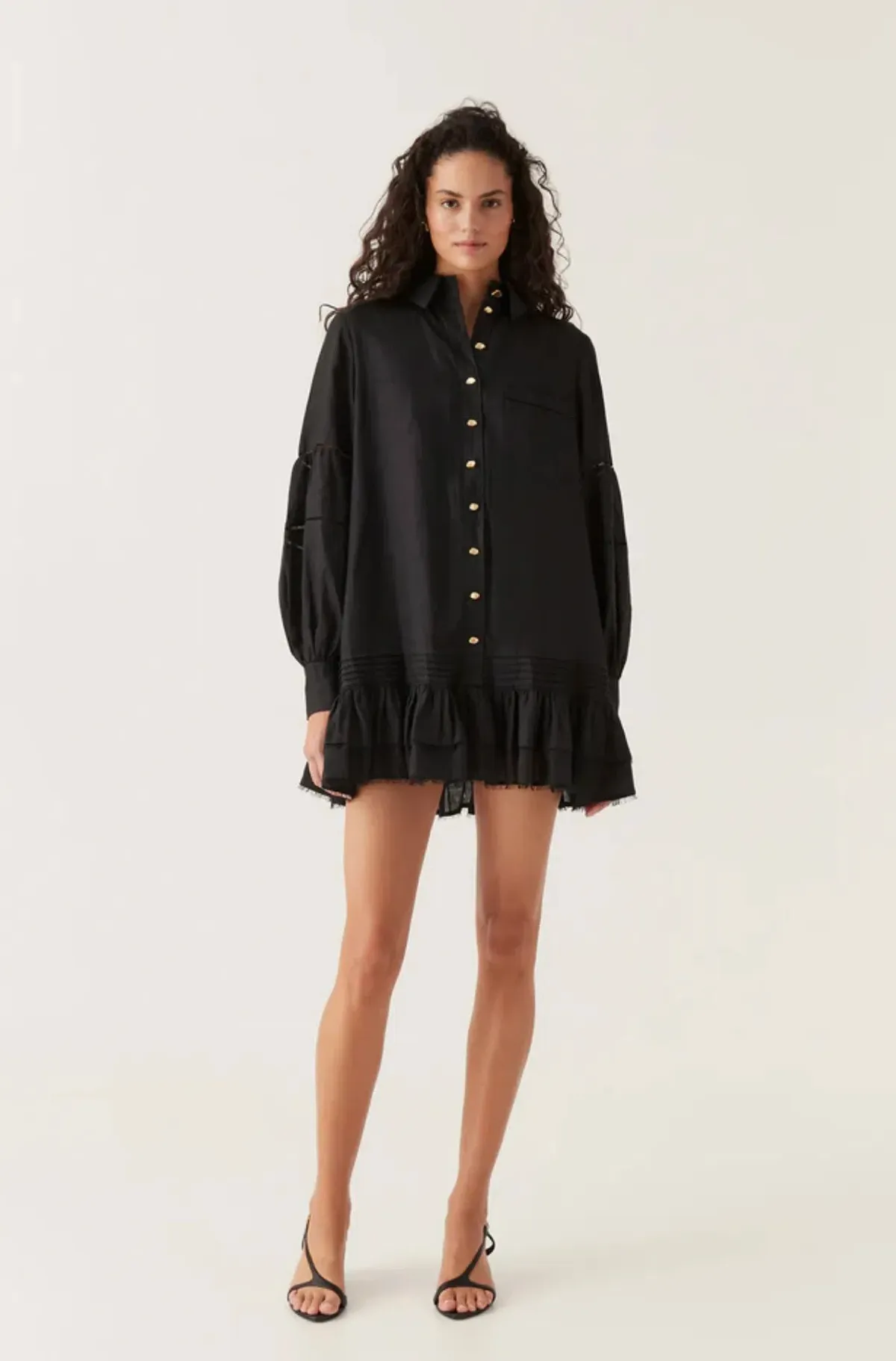 Lotus Shirt Mini Dress Size 6 - Image 1