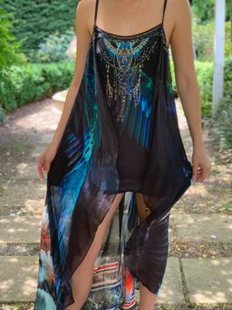 Camilla Night Flight Mini Dress with Overlay Print Size S for rent on The Volte - image 1