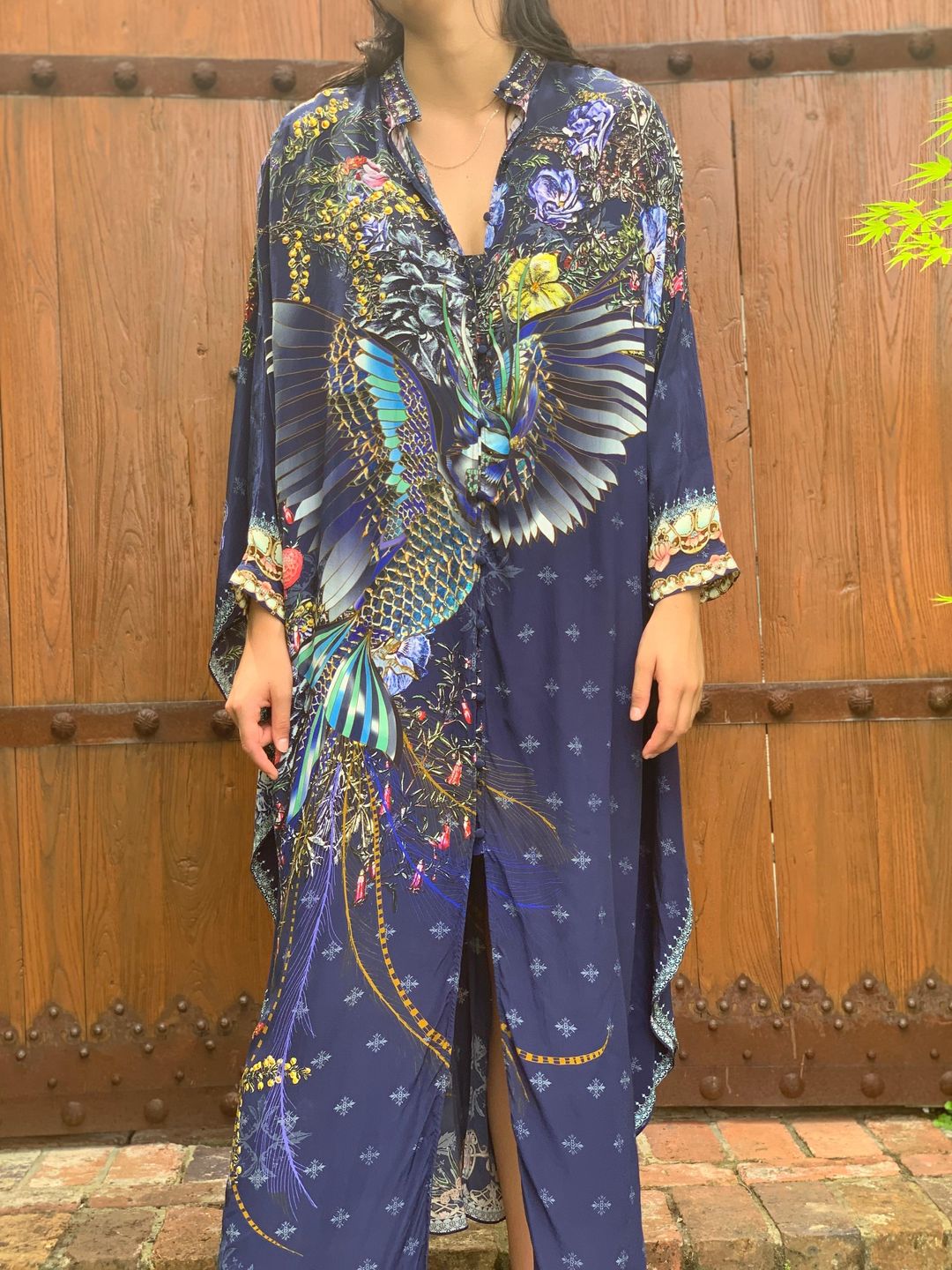 Camilla Southern twilight kaftan w high collar size 16 for rent on The Volte - main image