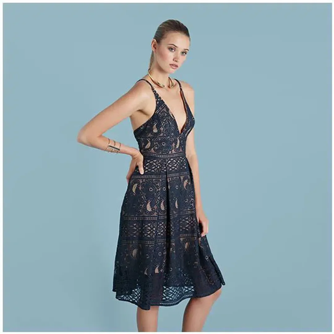 Pilgrim Lynda Dress Navy Size 10 for rent on The Volte - main image