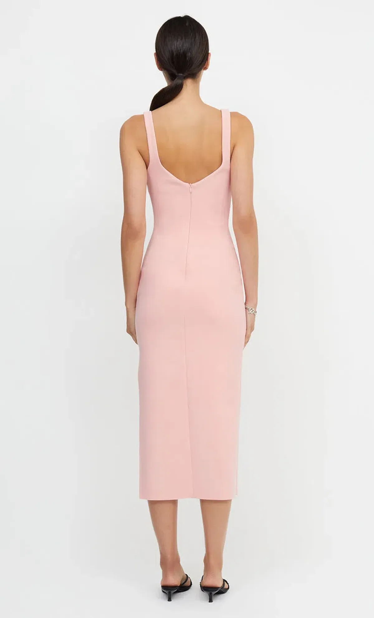 Bec & Bridge Joelle Cut Out Detail Midi Dress in Guava Pink Size 6 - Image 4
