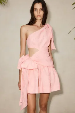 Alemais Aria One-Shoulder Mini Dress Pink Size 10 for rent on The Volte - image 4