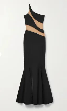 Norma Kamali Snake One-Shoulder Mesh-Paneled Stretch-Jersey Gown Black Size xxs for rent on The Volte - image 6