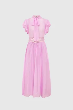 Leo Lin Pavilion Flutter Sleeve Dress in Orchid Pink Size 10 for rent on The Volte - image 1