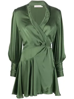 Zimmerman Silk Wrap Dress Green Size 1 / AU 10 for rent on The Volte - image 4