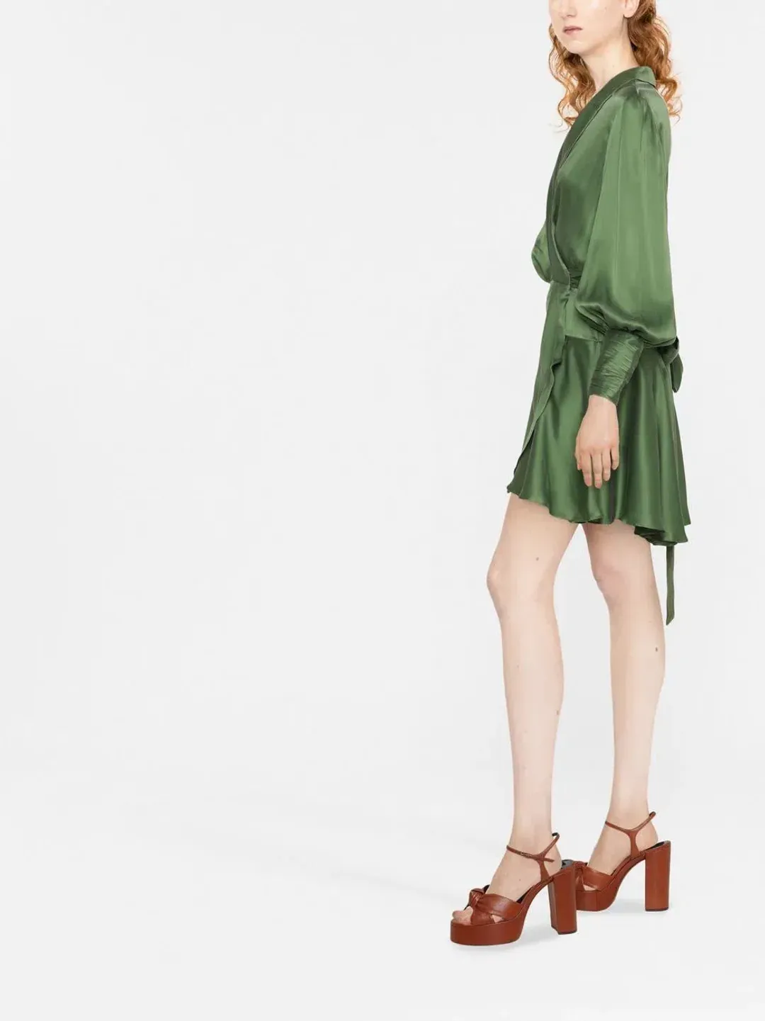 Zimmerman Silk Wrap Dress Green Size 1 / AU 10 for rent on The Volte - main image