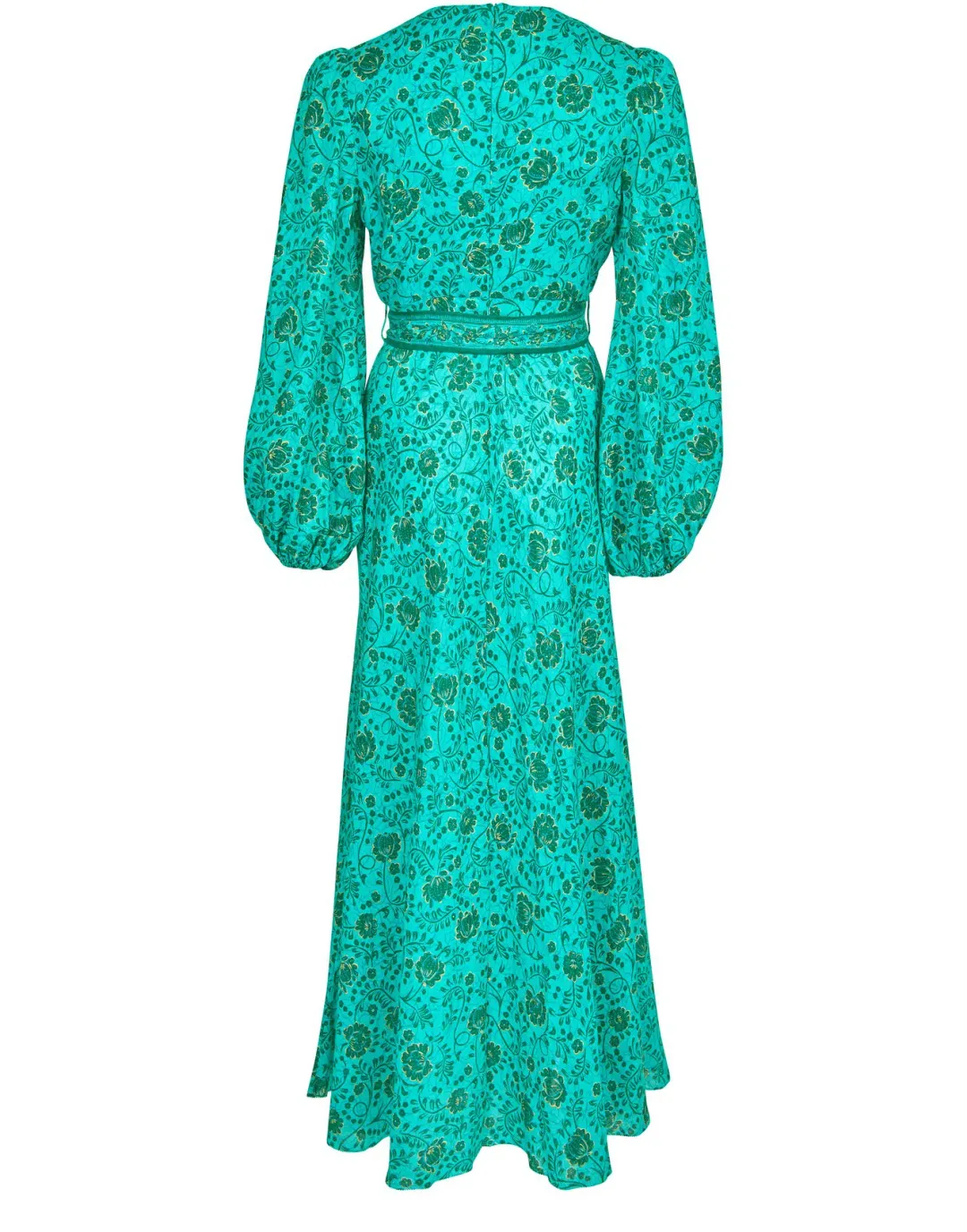 Zimmermann The Lulu High Neck Dress in Jade Floral Size 1 / Au 10 for rent on The Volte - main image