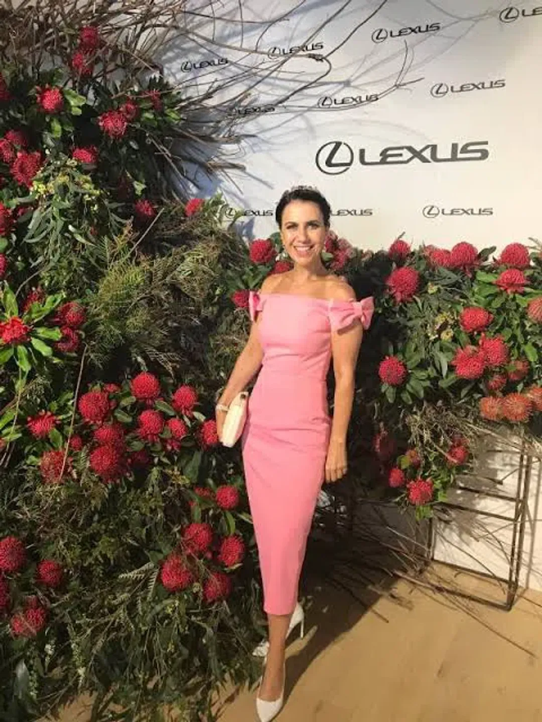 Rebecca Vallance Winslow Midi Dress in Pink in Size 10 for rent on The Volte - main image