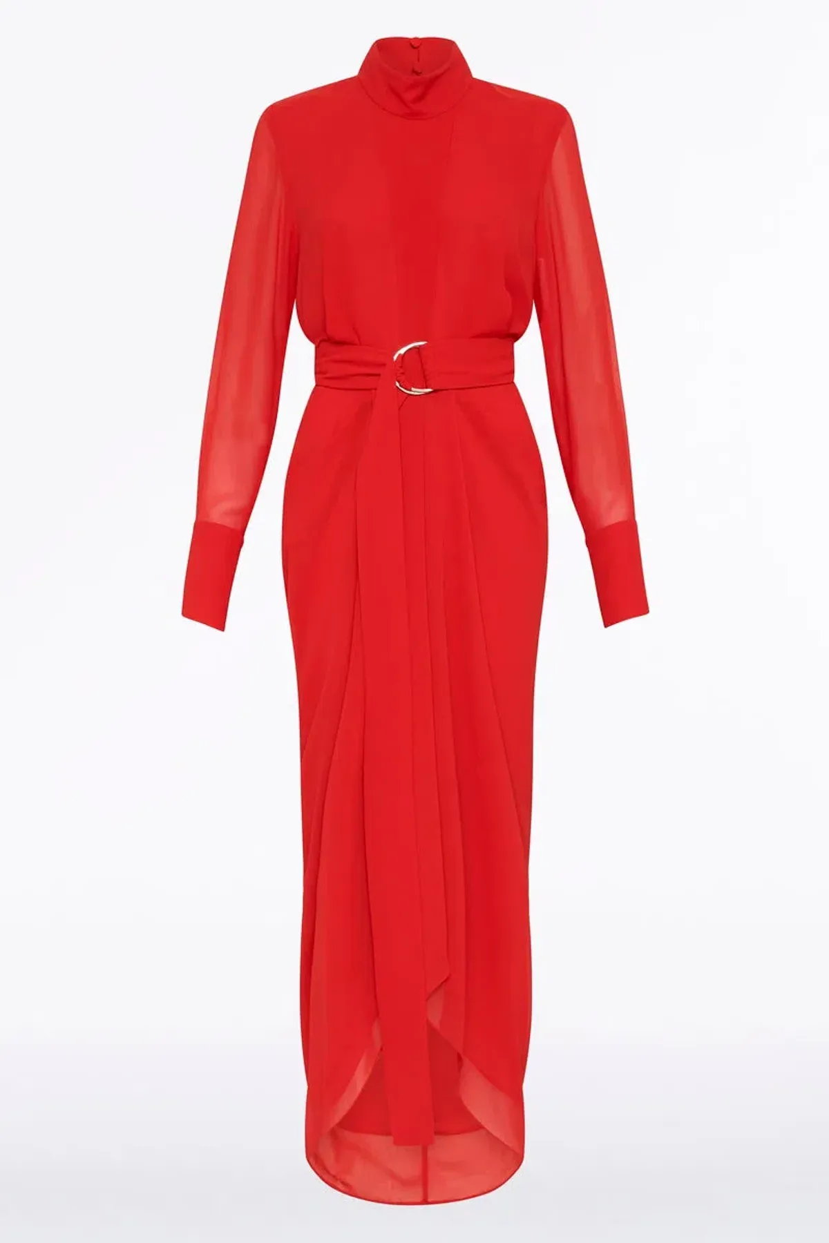 Carla Zampatti Style Icon Waterfall Dress Red Size 14 - Image 1
