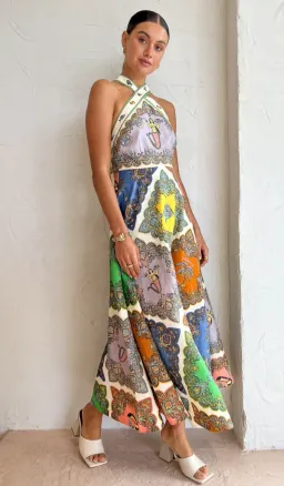 Alemais Trippy Troppo Halter Midi Dress Multi Size 12 for rent on The Volte - image 6