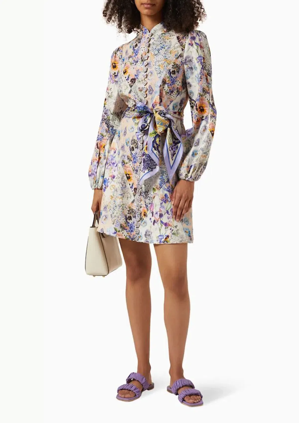 Zimmermann Tama Belted Mini Dress Floral Size 2 / AU 12 for rent on The Volte - main image