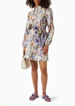 Zimmermann Tama Belted Mini Dress Floral Size 2 / AU 12 for rent on The Volte - image 1