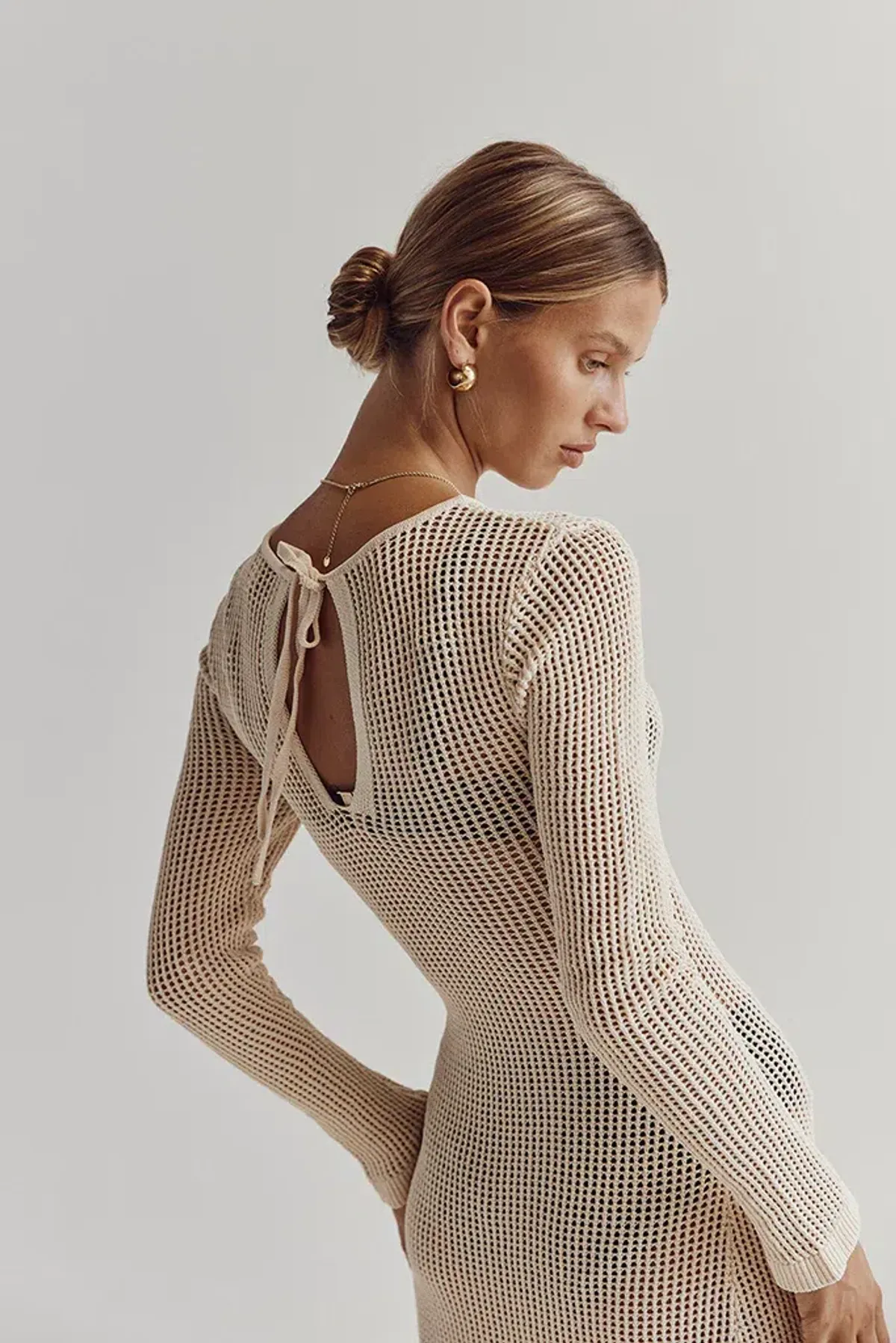 DISSH Ophelia Long Sleeve Crochet Maxi Dress Natural Size 10 / M - Image 4