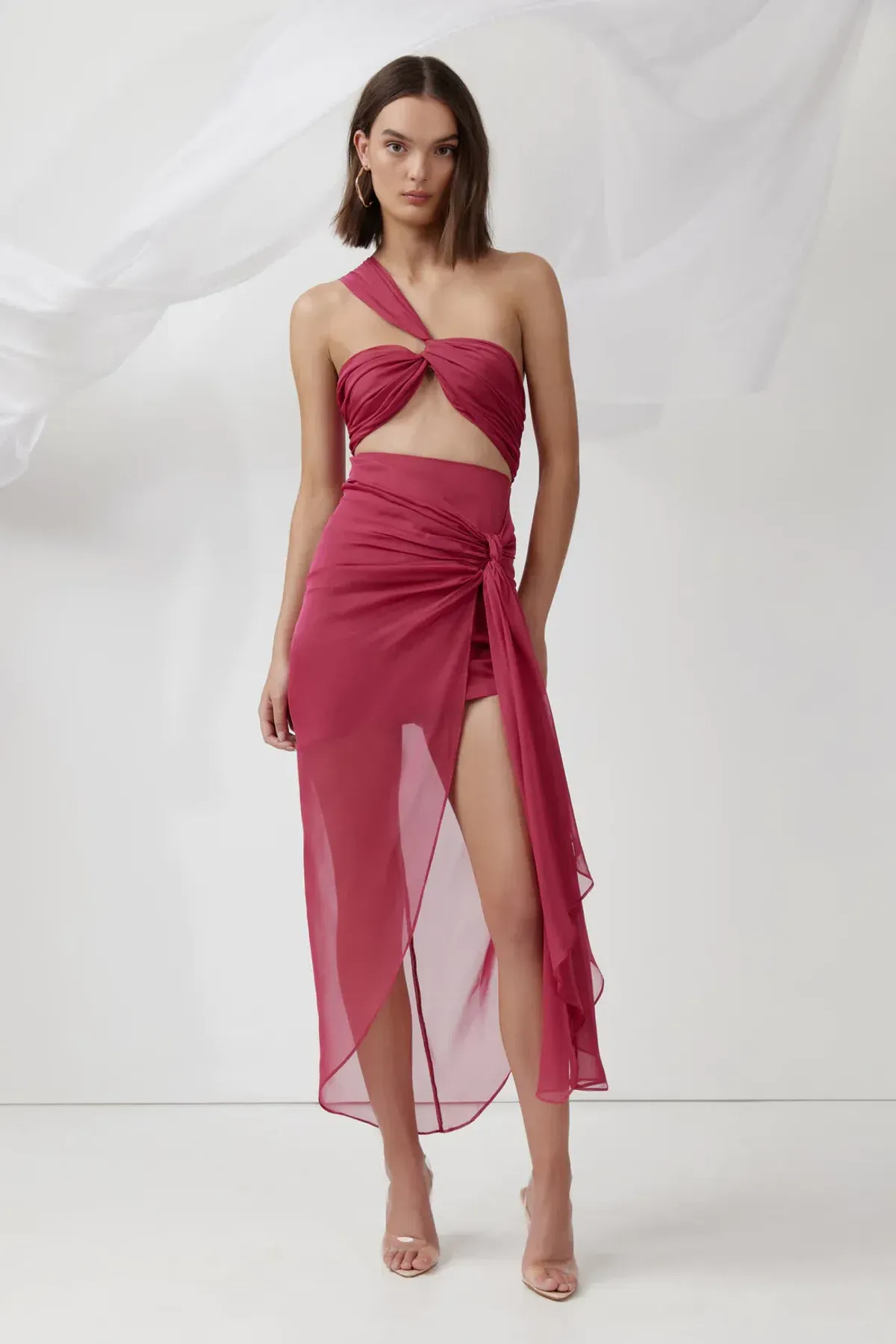 Lexi Lotus Dress Raspberry Size 6 - Image 1