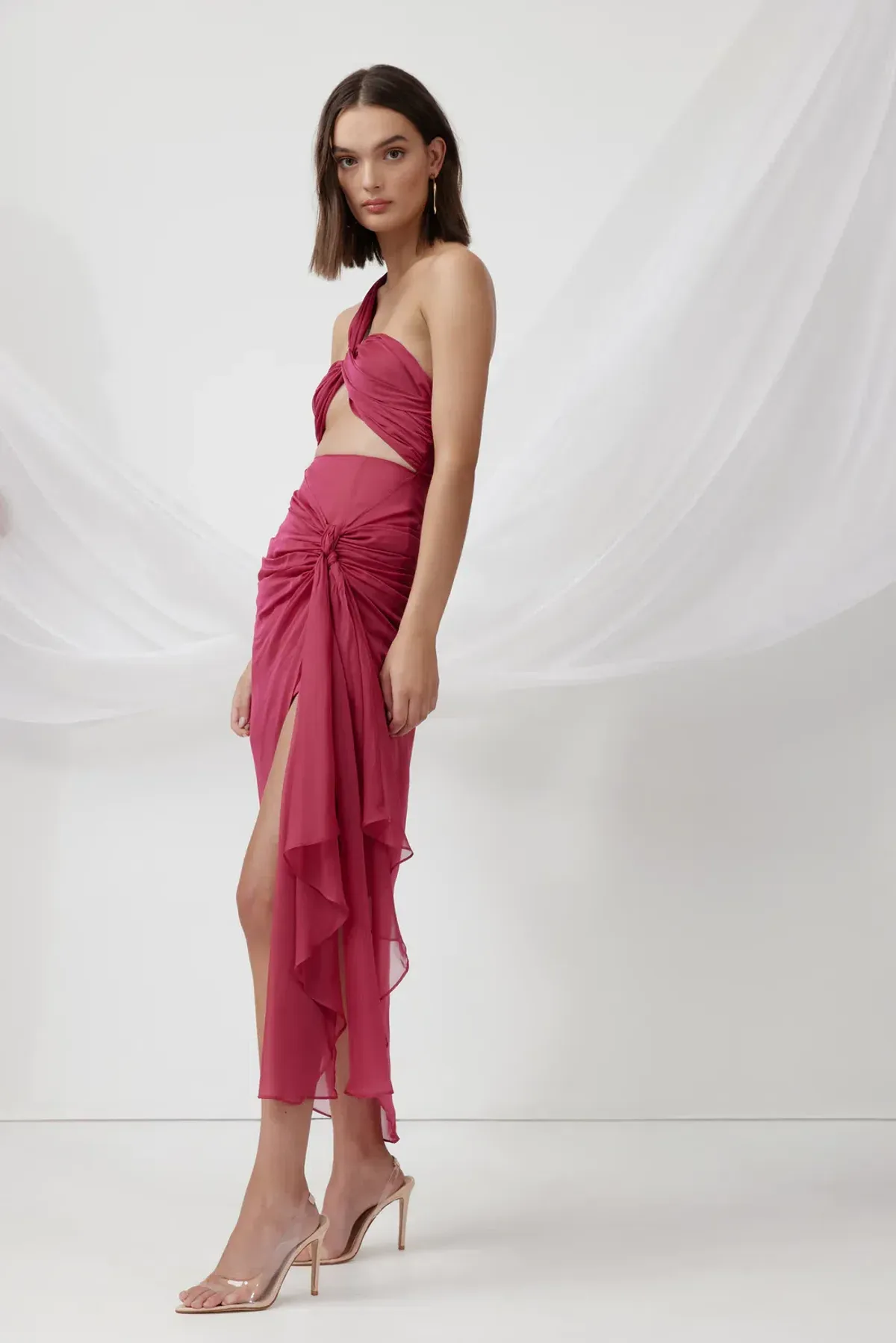 Lexi Lotus Dress Raspberry Size 8 - Image 4