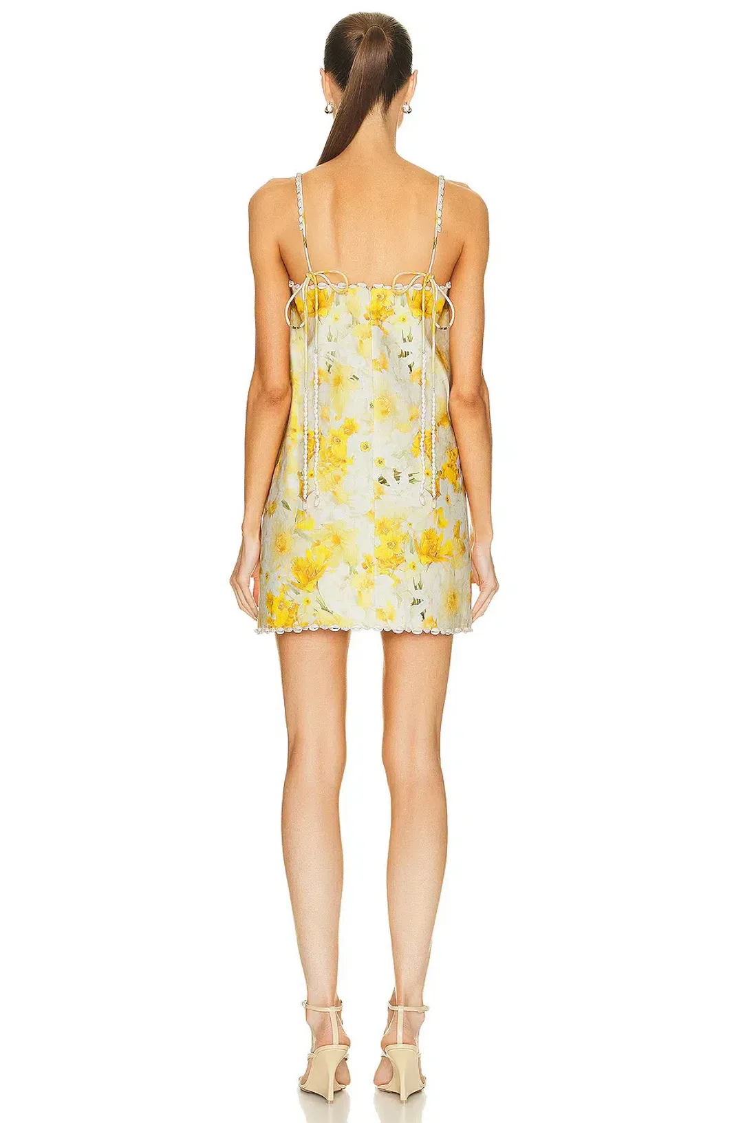 Zimmermann The Wonderland Shell Shift Mini Dress in Daffodil Print Size 1 / AU 10 for rent on The Volte - main image