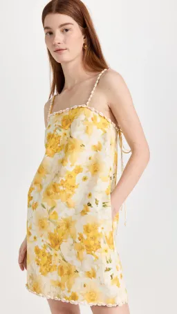 Zimmermann The Wonderland Shell Shift Mini Dress in Daffodil Print Size 1 / AU 10 for rent on The Volte - image 5
