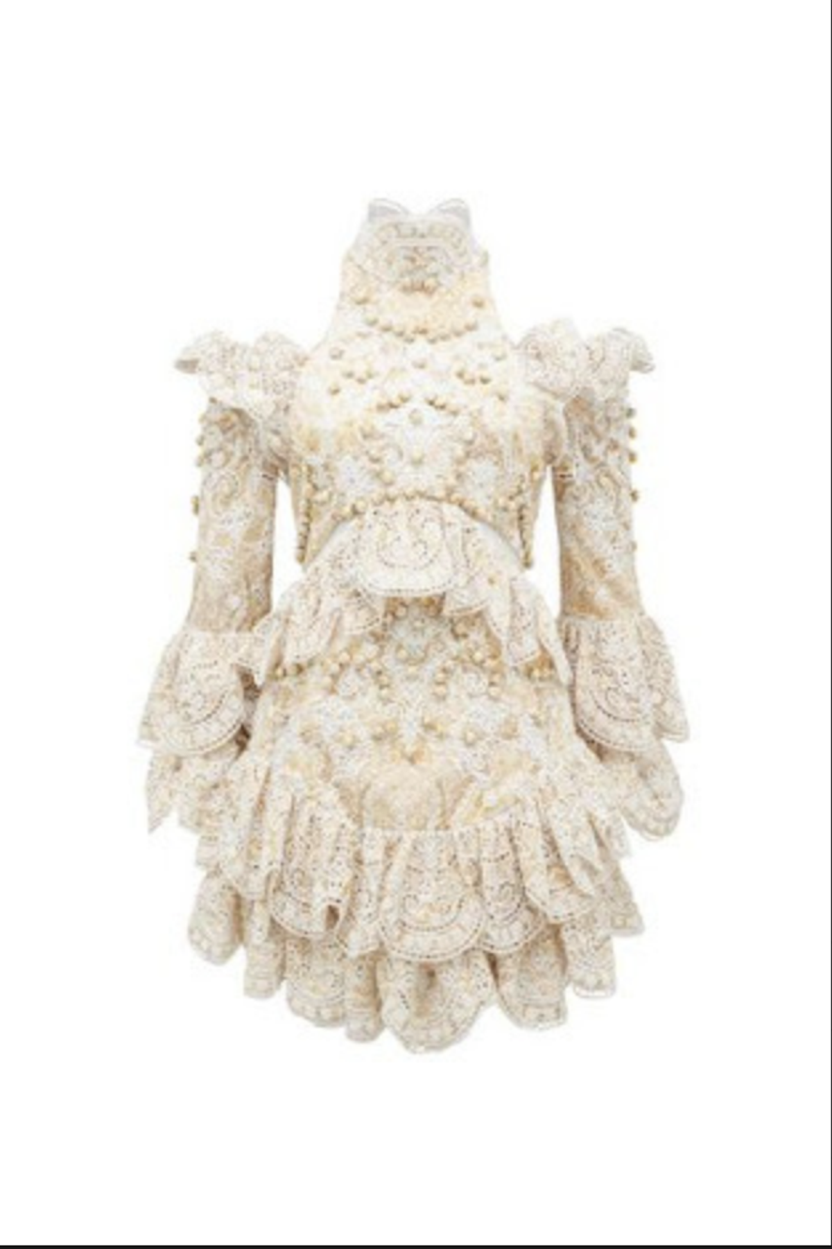 Thurley Flutter dress in gold raid tile size 12 - Image 2