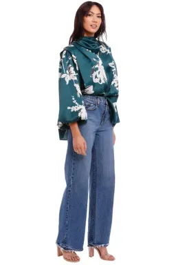 Aje Efflorescent Blouse in Green Size 10 for rent on The Volte - image 2