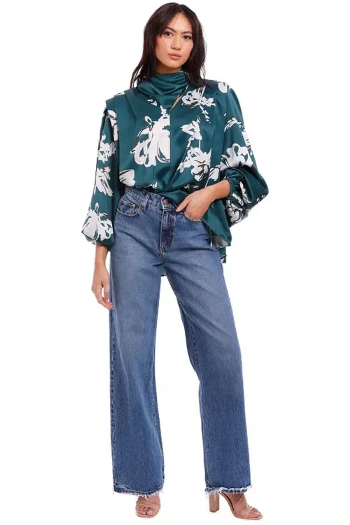 Aje Efflorescent Blouse in Green Size 10 - Image 1