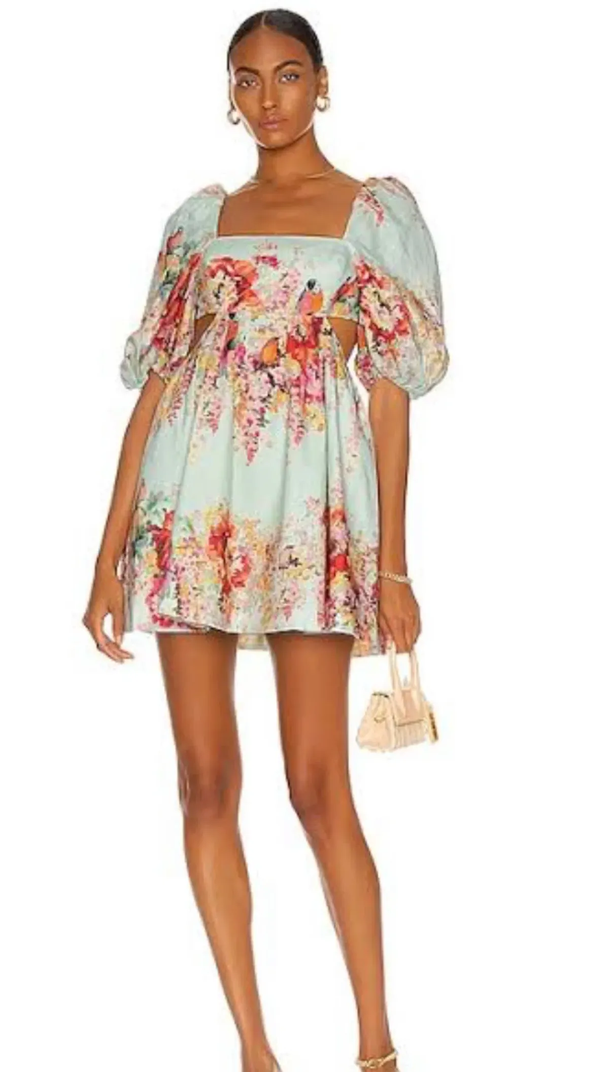 Zimmermann Mae Cut Out Mini Dress Floral Size 1 / AU 10 - Image 2