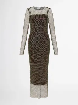 Sheike Crystal Mesh Midi Dress Size 8 / S for rent on The Volte - image 3