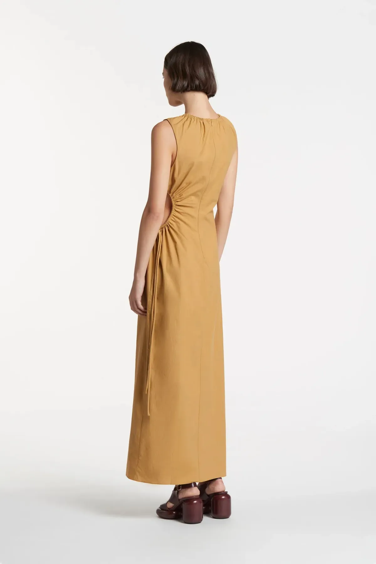 Sir the Label Dion Cut Out Detail Dress Camel Brown Size AU 10 - Image 2