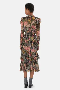 Zimmermann Lady Beetle Midnight Floral Dress Size- 6-8 for rent on The Volte - image 2