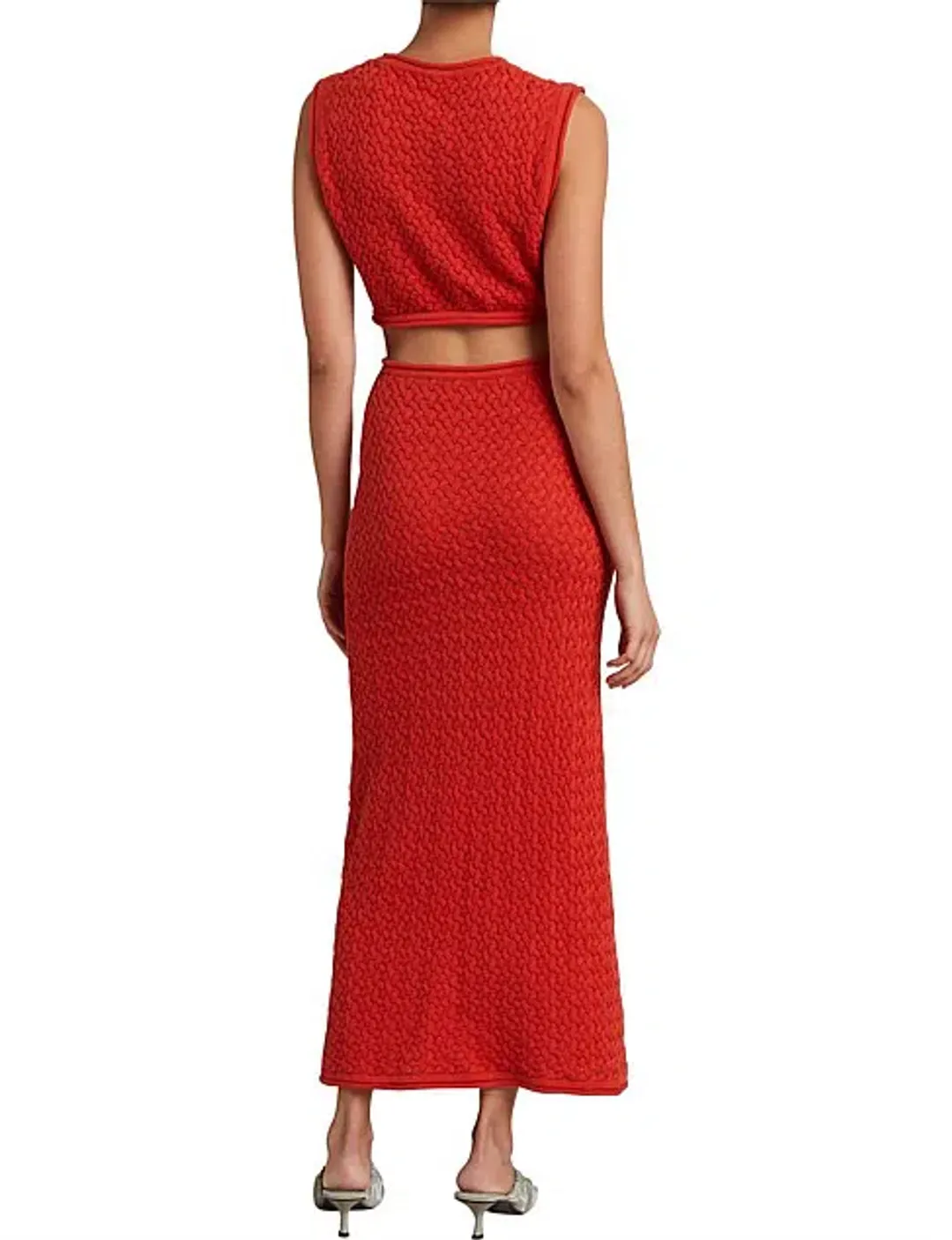 Bec & Bridge Effie Knit Cut Out Maxi Dress Red Size 10 for rent on The Volte - main image