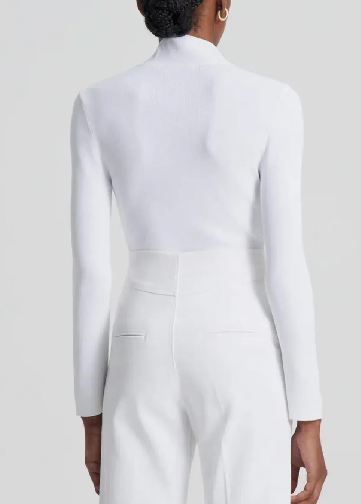 Scanlan Theodore Crepe Knit Button Polo in White Size 12 / L - Image 5